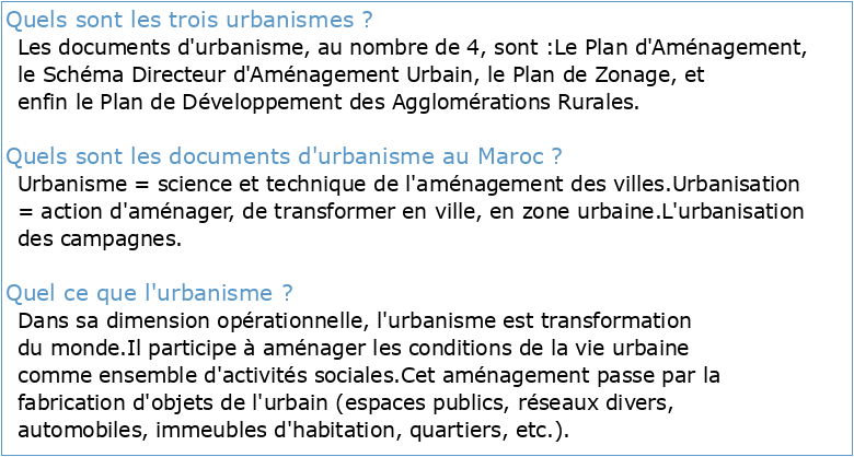 Les traductions de urbanisme et town planning en arabe