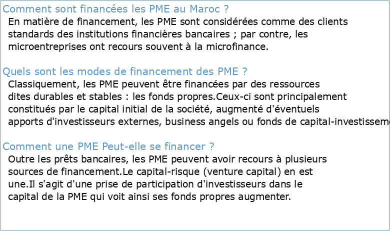 Rapport sur le financement des PME-PMI et ETI