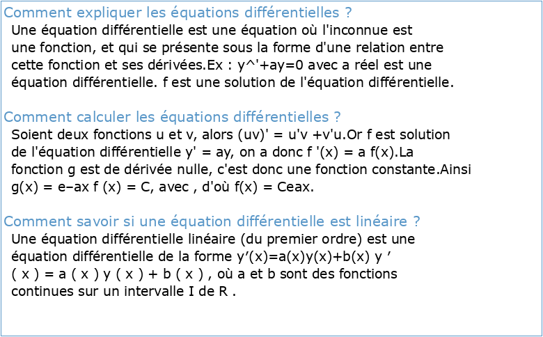 Équations diﬀérentielles Cours de L3 par Frédéric Hélein
