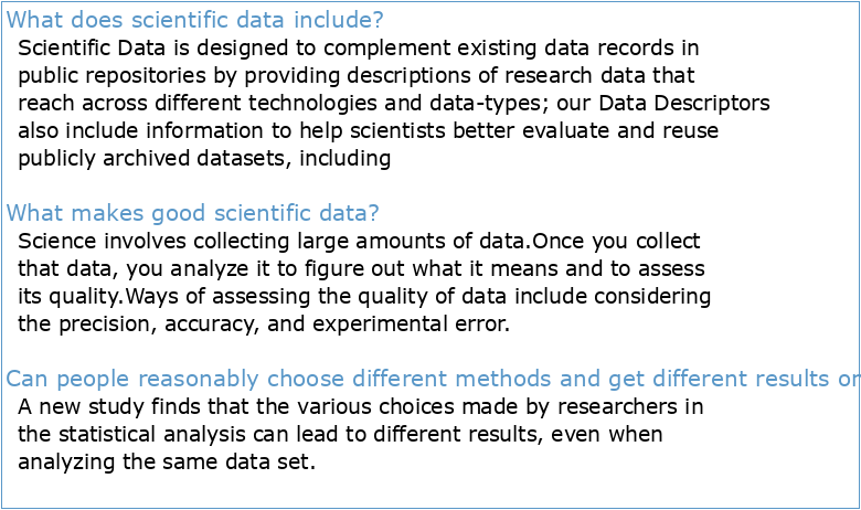Do scientific data all have the same value? A proposal from