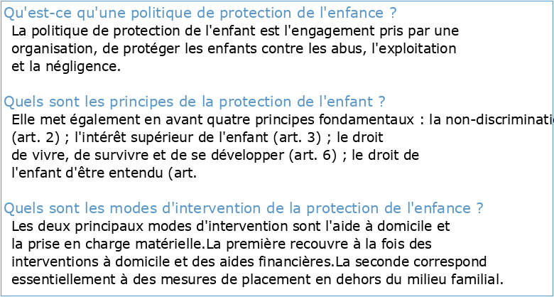 POLITIQUE DE PROTECTION DE L'ENFANT DU BICE