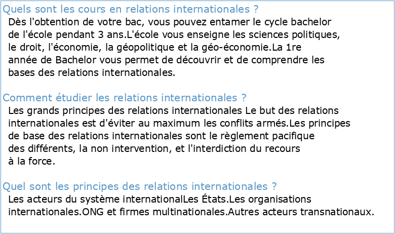 Cours d'introduction aux relations internationales