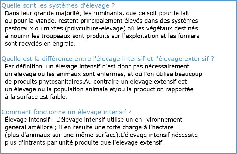 LES SYSTEMES D'ELEVAGE BOVIN LATIER INTENSIFS HORS