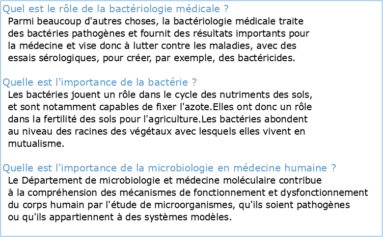 objectifs de lenseignement de bacteriologie de virologie et d