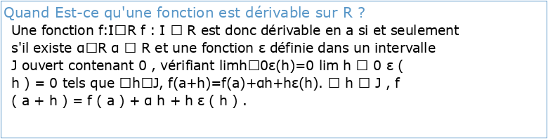 Fonctions réelles d’une variable réelle dérivables (exclu