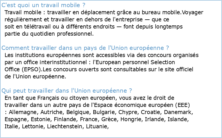 Guide pour le travailleur mobile européen