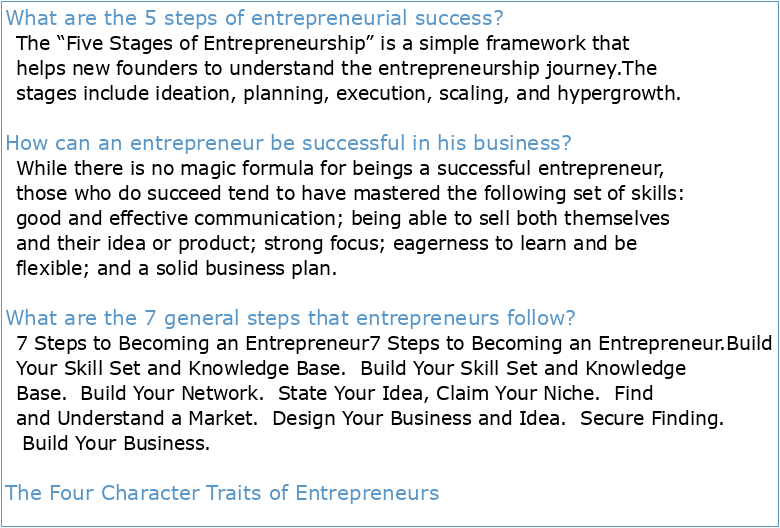 The Entrepreneur's Guide to Building a Successful Business  EFMD