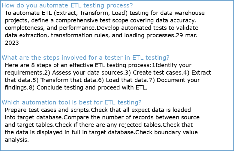 Fully Automated ETL Testing: A Step-by-Step Guide