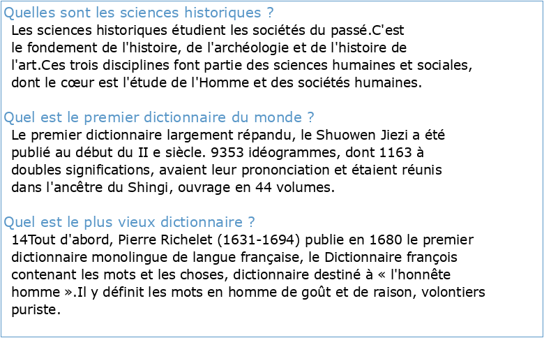 Dictionnaire des sciences historiques