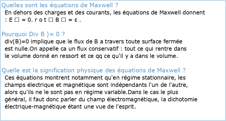 Electromagnétisme B Equations de Maxwell: ondes électrostatique