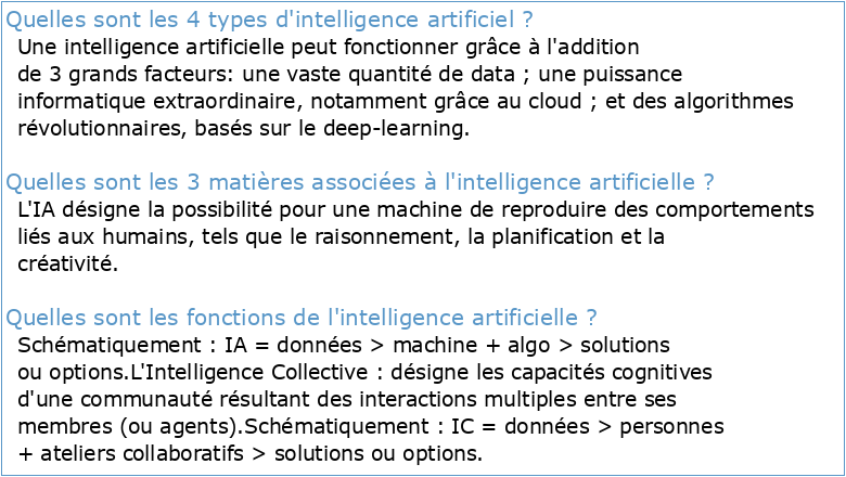 Intelligence Artificielle & Cognition