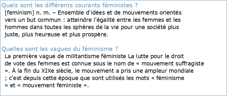 FEM2000 – Introduction aux courants de pensée féministes