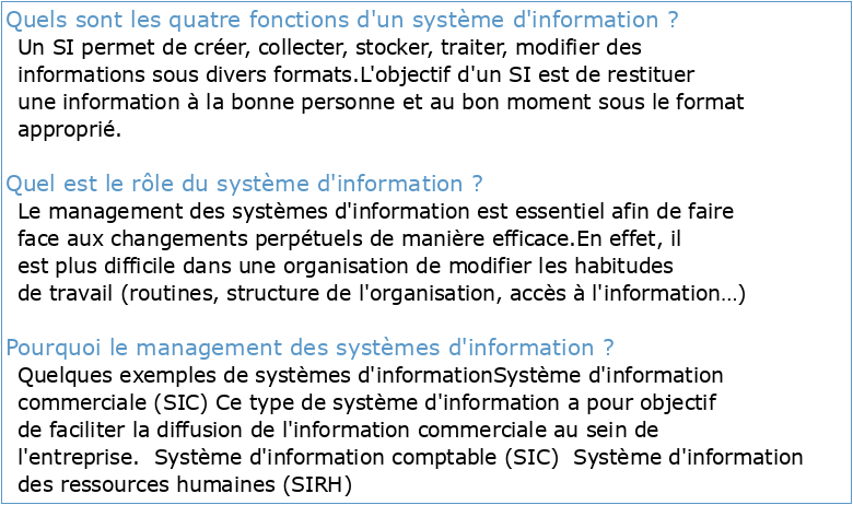 Cours: Management des systèmes d‘information