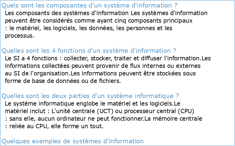 Partie 1 Introduction aux Systèmes d’Information