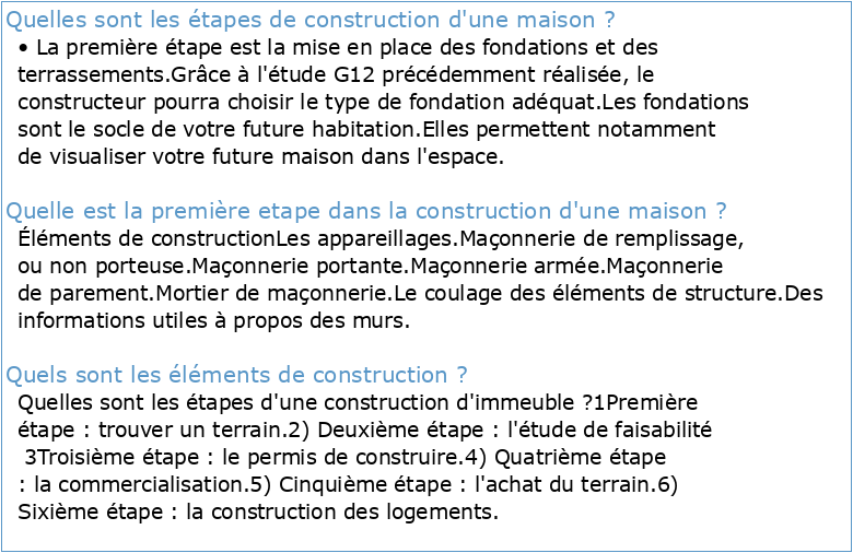 LA CONSTRUCTION D'UNE MAISON
