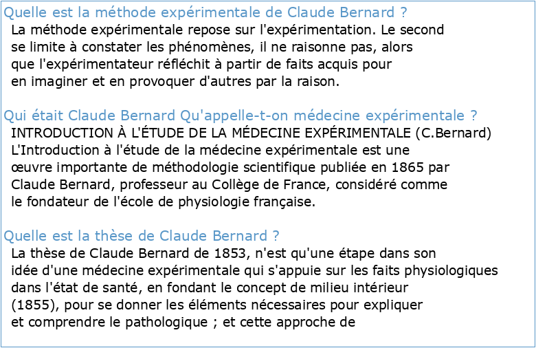 Claude Bernard : la médecine expérimentale