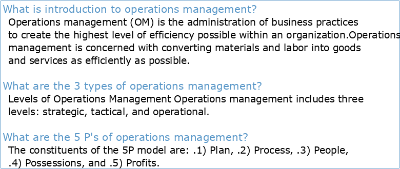 UNIT-I INTRODUCTION TO OPERATIONS MANAGEMENT