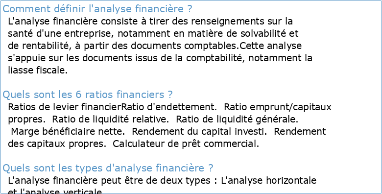L'analyse financière 20
