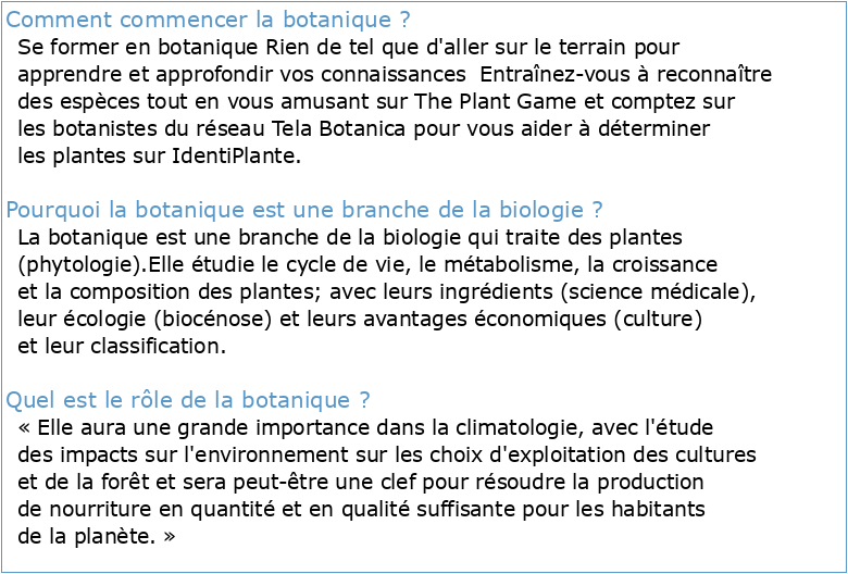 Introduction à la Botanique (Biologie Végétale)