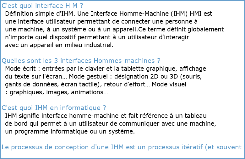 Chapitre 01 Concepts de base et évolution des IHM L'interface