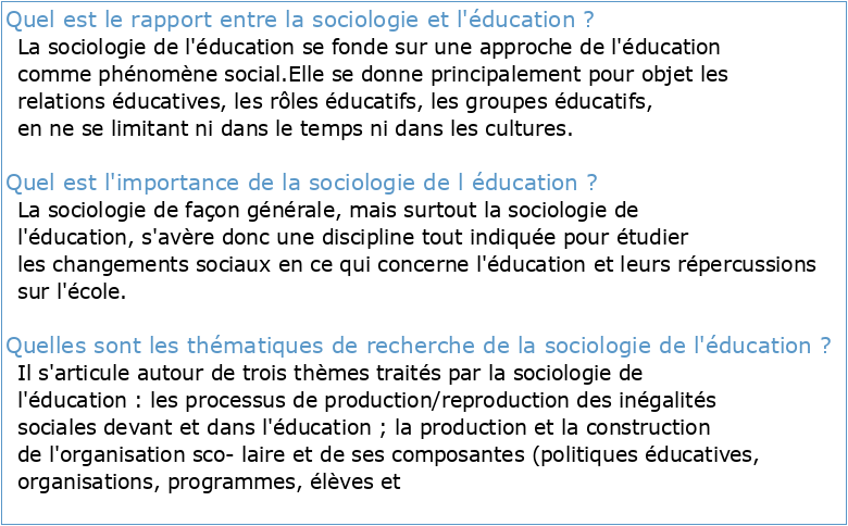 Education Et Sociologie (2022)