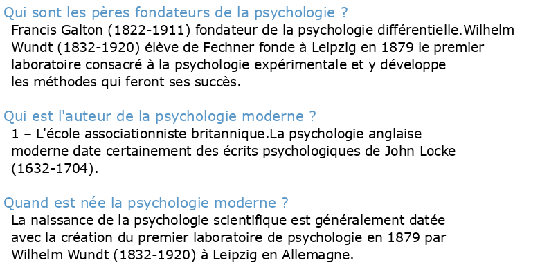 LES GRANDS PIONNIERS DE LA PSYCHOLOGIE MODERNE