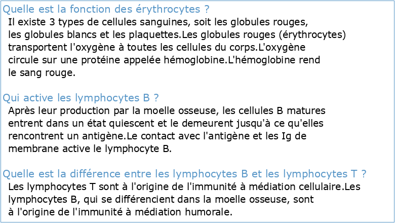 Erythrocyte Lymphocyte B