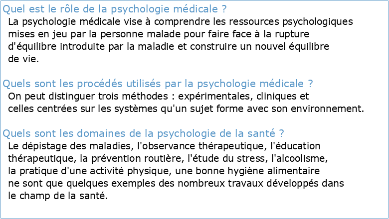 1°Cours LA PSYCHOLOGIE MEDICALE