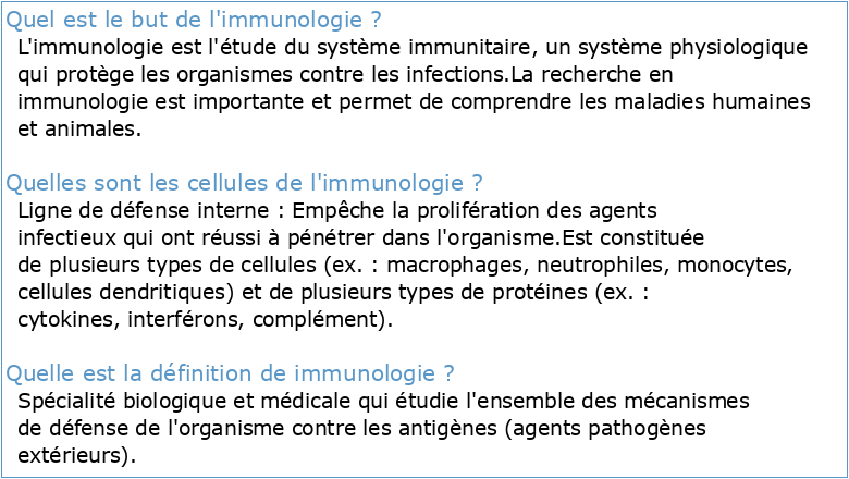 Immunologie générale (partim DENT)