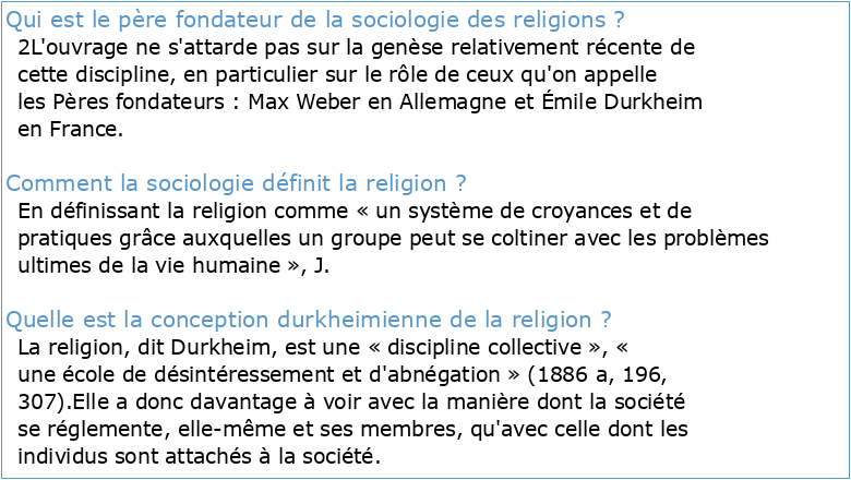 SOC-7165 Sociologie des religions