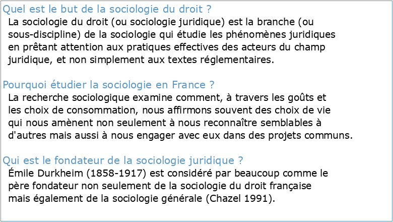 La sociologie du droit en France
