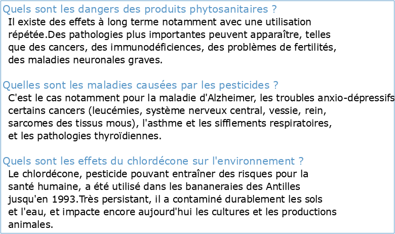 Contamination par les produits phytosanitaires organochlorés en