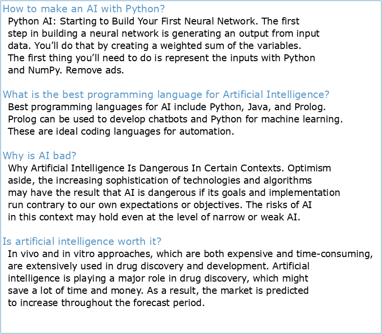 Python code for Artificial Intelligence