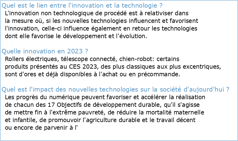 Rapport sur la technologie et l'innovation 2023 (Aperçu général)