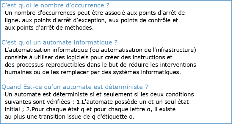 Automate des occurrences