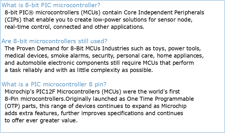8-bit PIC Microcontrollers