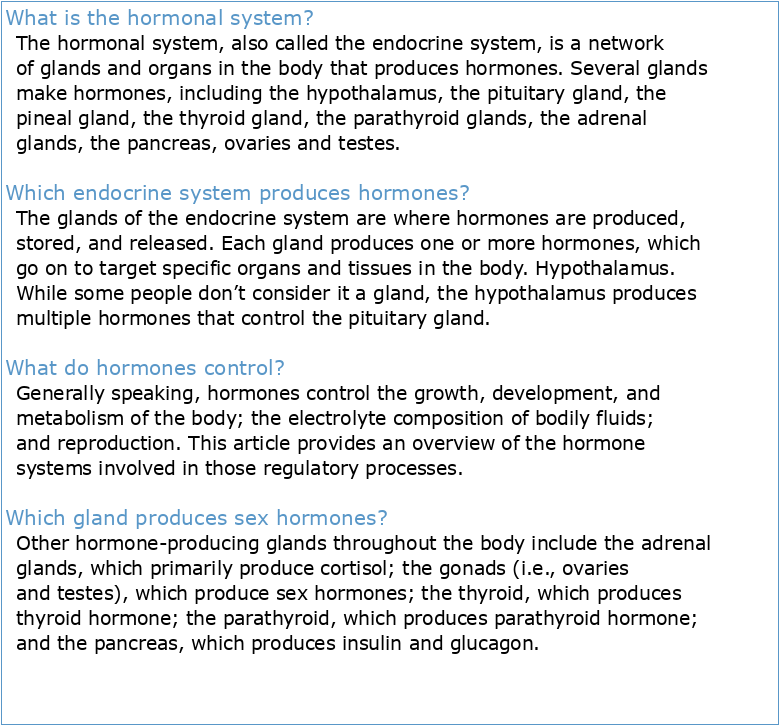 système hormonal – hormones