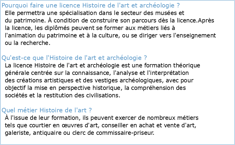 Mention Archéologie et Histoire de l'art Parcours