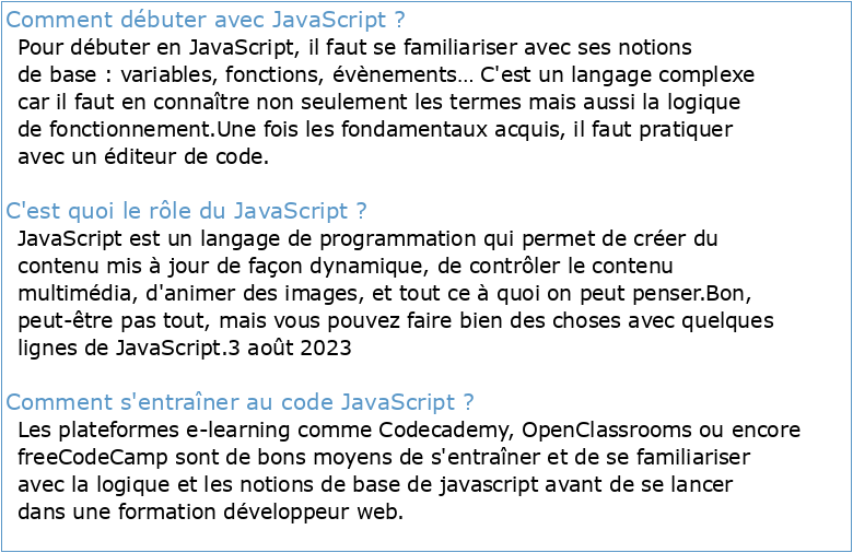 Introduction à Javascript