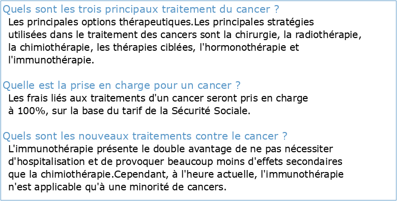 Lignes directrices cliniques pour patients atteints d'un cancer