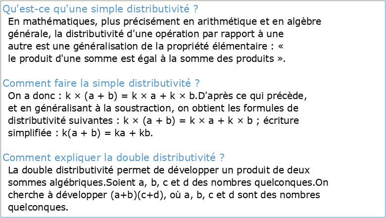 1° Simple distributivité
