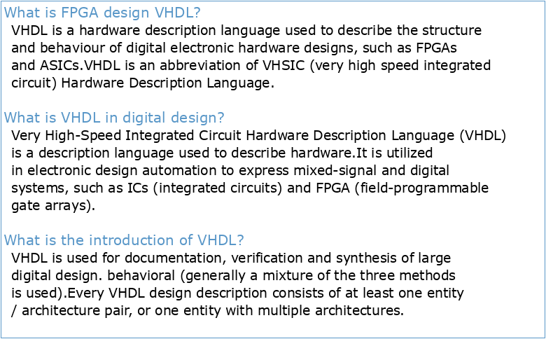 Introduction to VHDL for Implementing Digital Designs into FPGAs