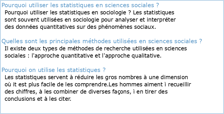 Statistiques pour sciences sociales : applications