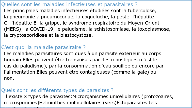 Maladies infectieuses et parasitaires 18
