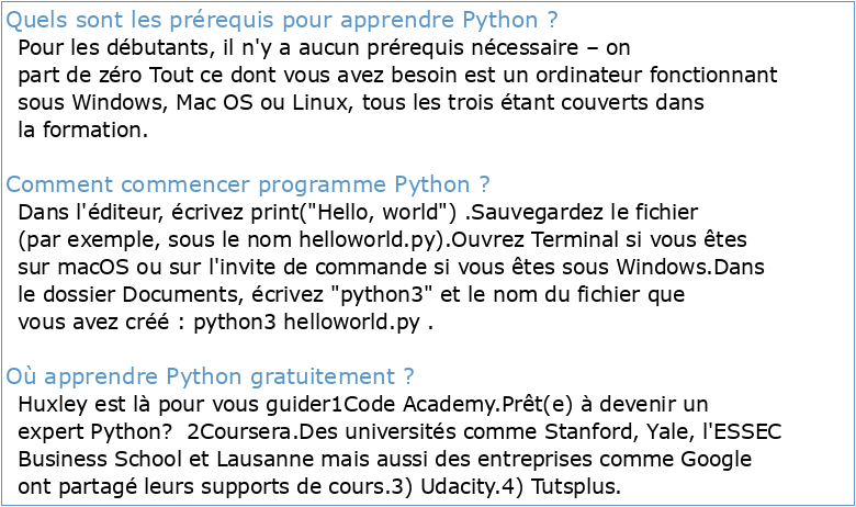 Cours Python Niveau 1