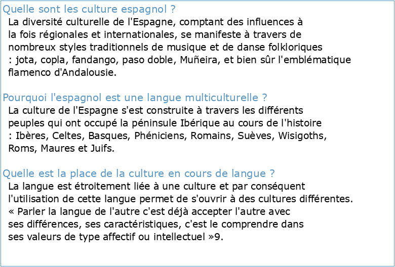 Le contenu culturel dans quatre manuels despagnol langue