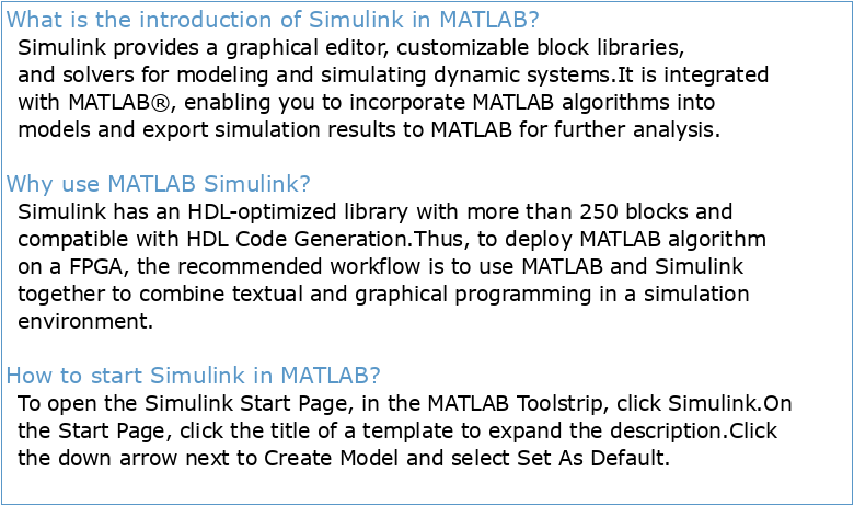 Matlab / Simulink – une introduction