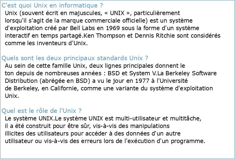 Initiation `a Unix Cours 1