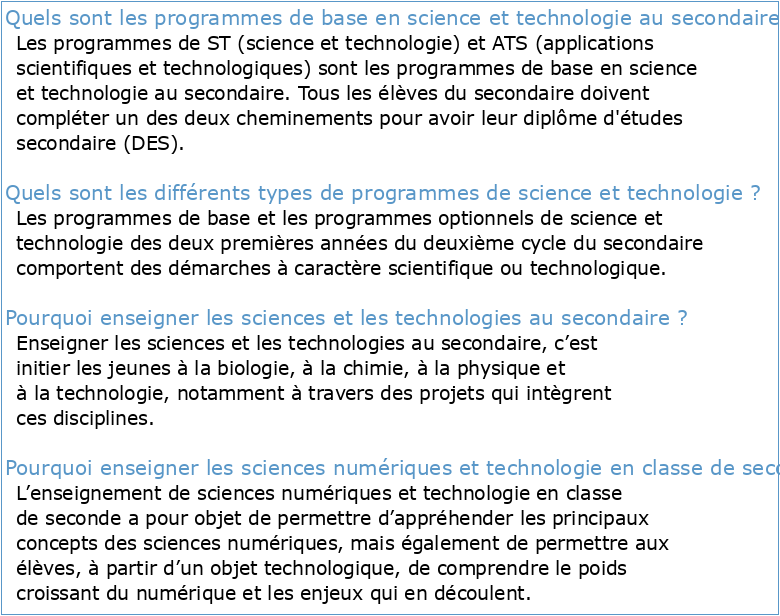 Présentation: Cours de SCIENCE & TECHNOLOGIE 2e secondaire