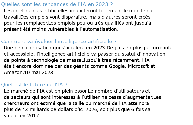 Les tendances de l'Intelligence Artificielle à l'horizon 2022/2023